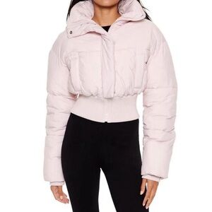 Forever 21 Blossom Baby Pink Cropped Look Puffer Jacket